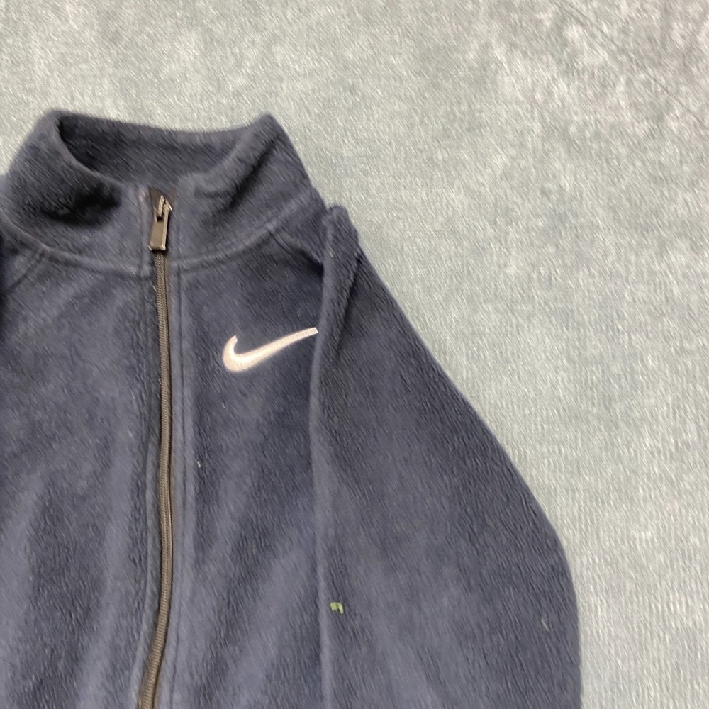 Nike Sportswear Fleece Jacket Boy 7L Navy Embroidered Swoosh Logo Classic Zip Up - Picture 4 of 13